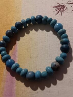 Turquoise Blue Beaded Stretch Bracelet